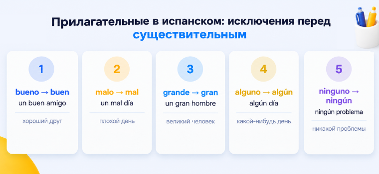 прилагательные в испанском